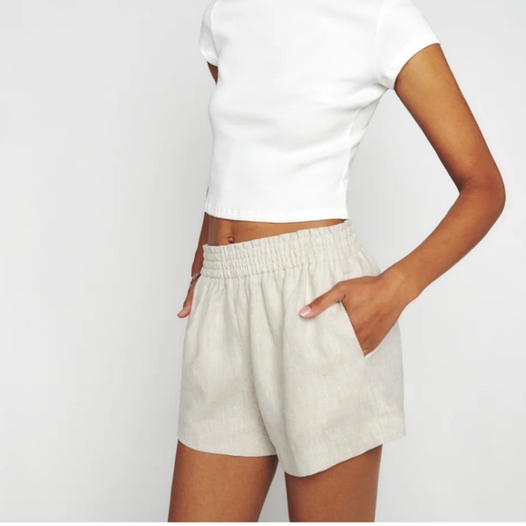 Reformation Mila Linen Short Oatmeal XS - Picture 1 of 7